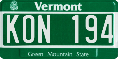 VT license plate KON194