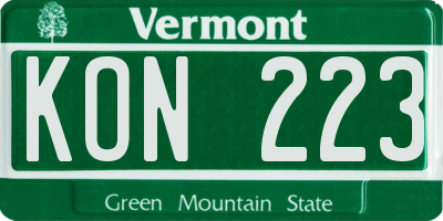 VT license plate KON223