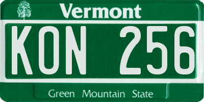 VT license plate KON256
