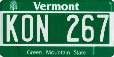 VT license plate KON267