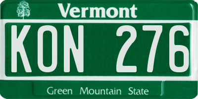 VT license plate KON276