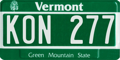 VT license plate KON277