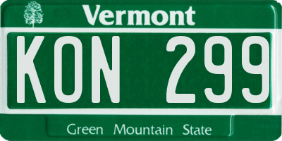 VT license plate KON299