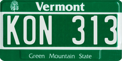 VT license plate KON313