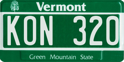 VT license plate KON320