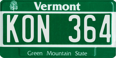 VT license plate KON364