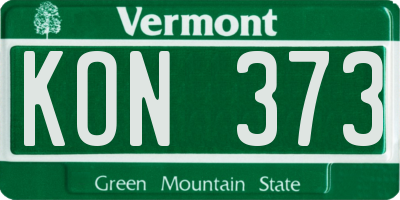 VT license plate KON373