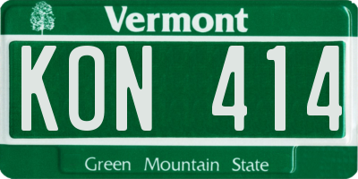 VT license plate KON414