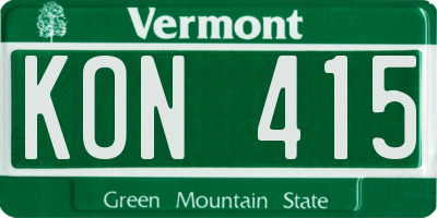 VT license plate KON415
