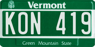 VT license plate KON419