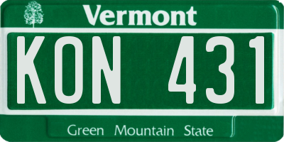 VT license plate KON431