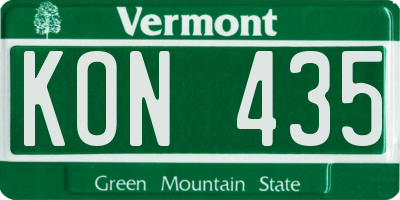 VT license plate KON435