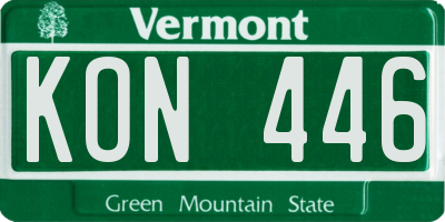 VT license plate KON446