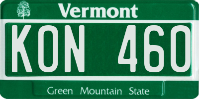 VT license plate KON460
