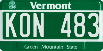 VT license plate KON483