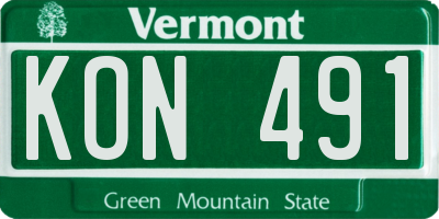 VT license plate KON491