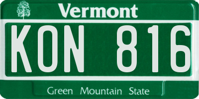 VT license plate KON816