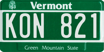 VT license plate KON821