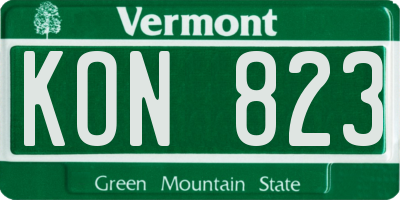 VT license plate KON823