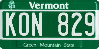 VT license plate KON829