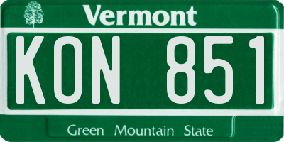 VT license plate KON851