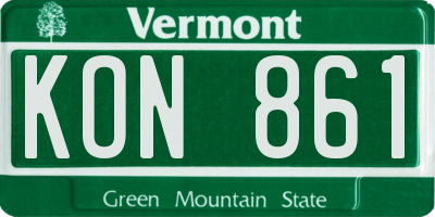 VT license plate KON861