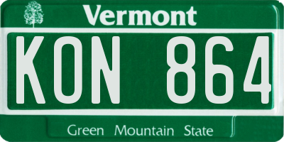 VT license plate KON864