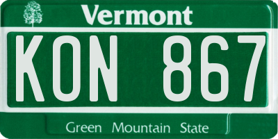 VT license plate KON867