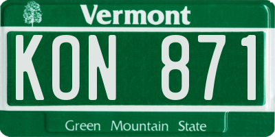 VT license plate KON871