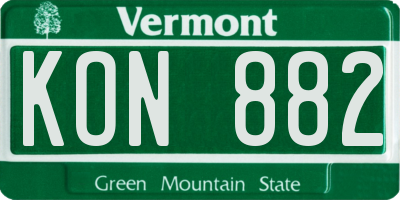 VT license plate KON882
