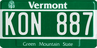 VT license plate KON887