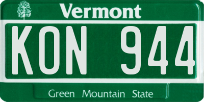 VT license plate KON944