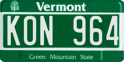 VT license plate KON964