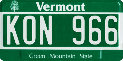 VT license plate KON966