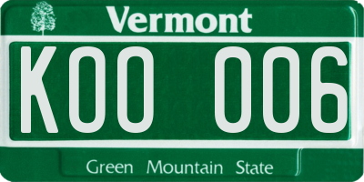 VT license plate KOO006