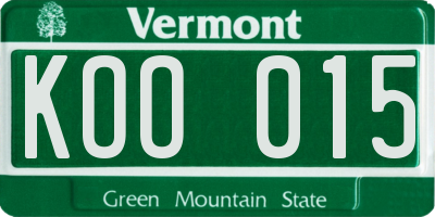 VT license plate KOO015