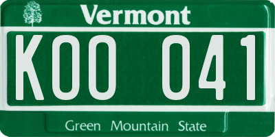 VT license plate KOO041