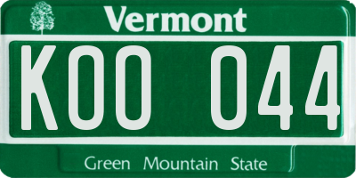 VT license plate KOO044
