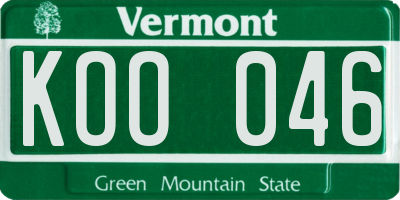 VT license plate KOO046