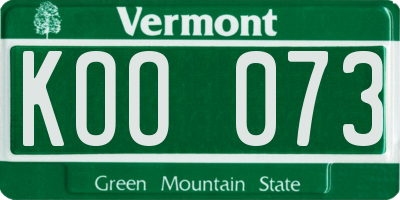 VT license plate KOO073
