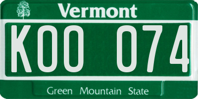 VT license plate KOO074