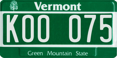 VT license plate KOO075