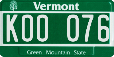 VT license plate KOO076