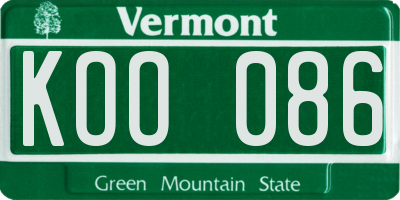 VT license plate KOO086