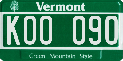 VT license plate KOO090