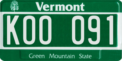 VT license plate KOO091