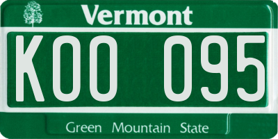 VT license plate KOO095