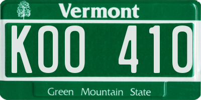 VT license plate KOO410
