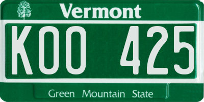 VT license plate KOO425
