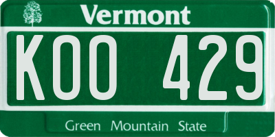 VT license plate KOO429